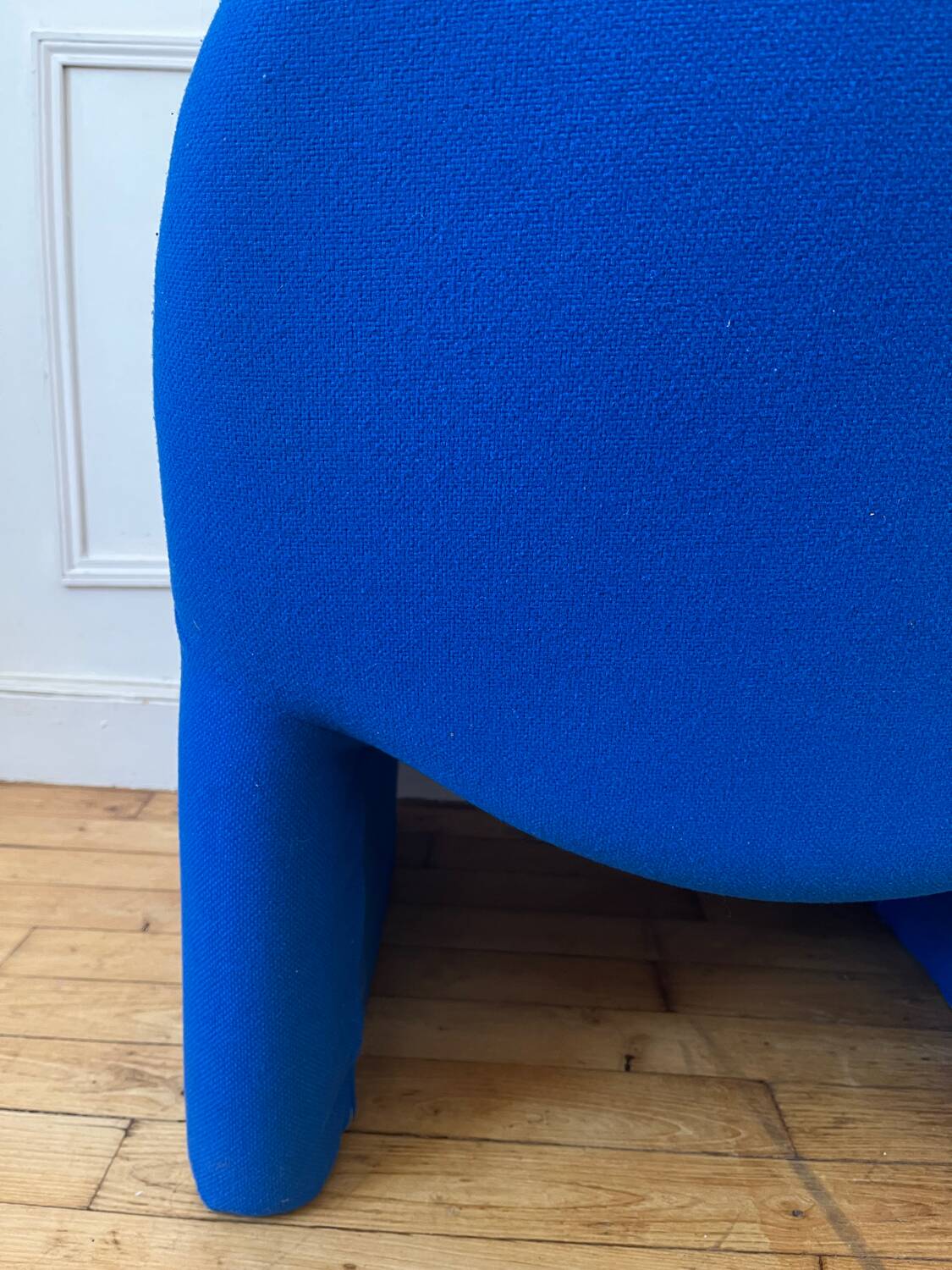 Vintage blue wool armchair