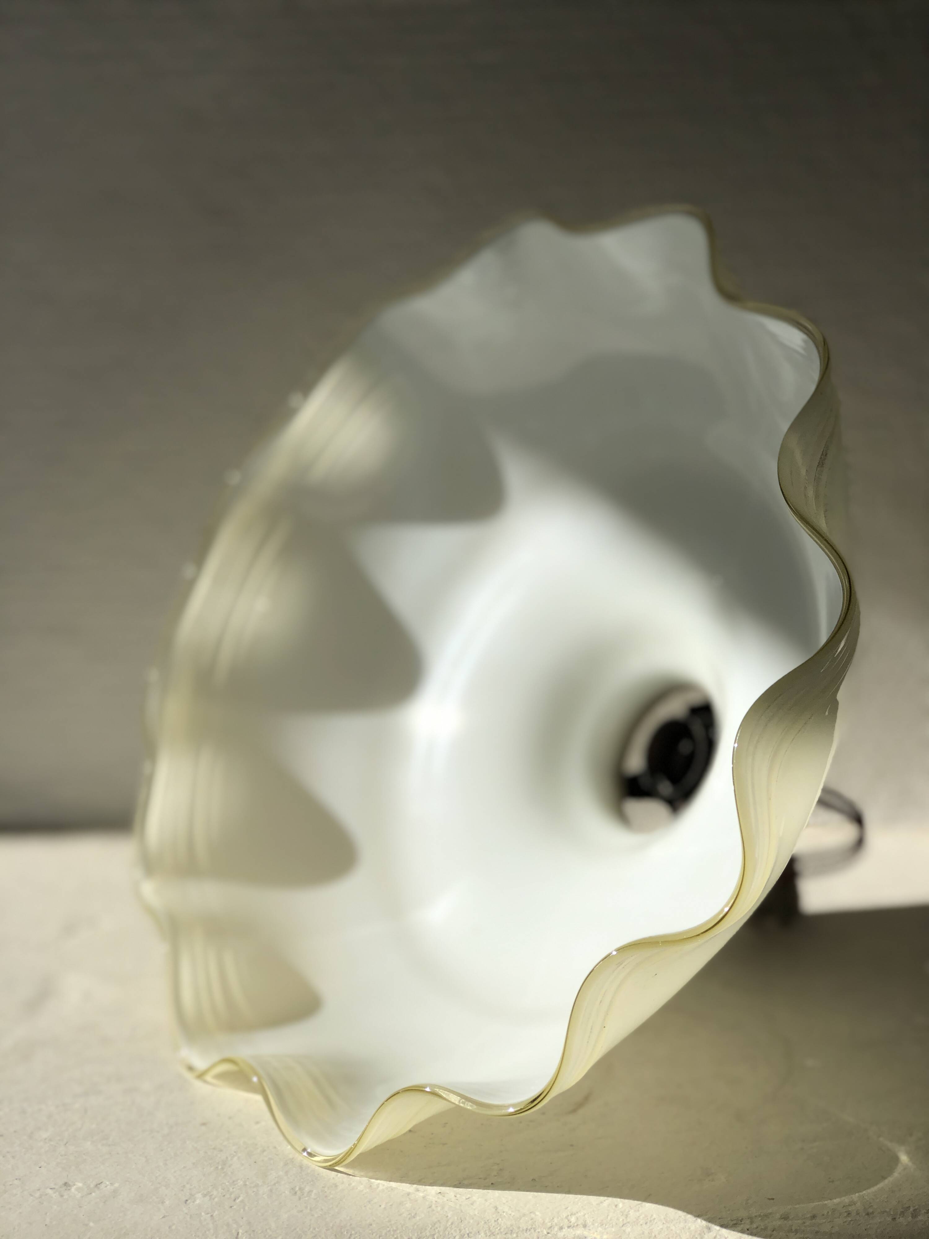 Cream-colored opaline light fixture