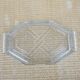 Vintage transparent glass platter in Art Deco style.