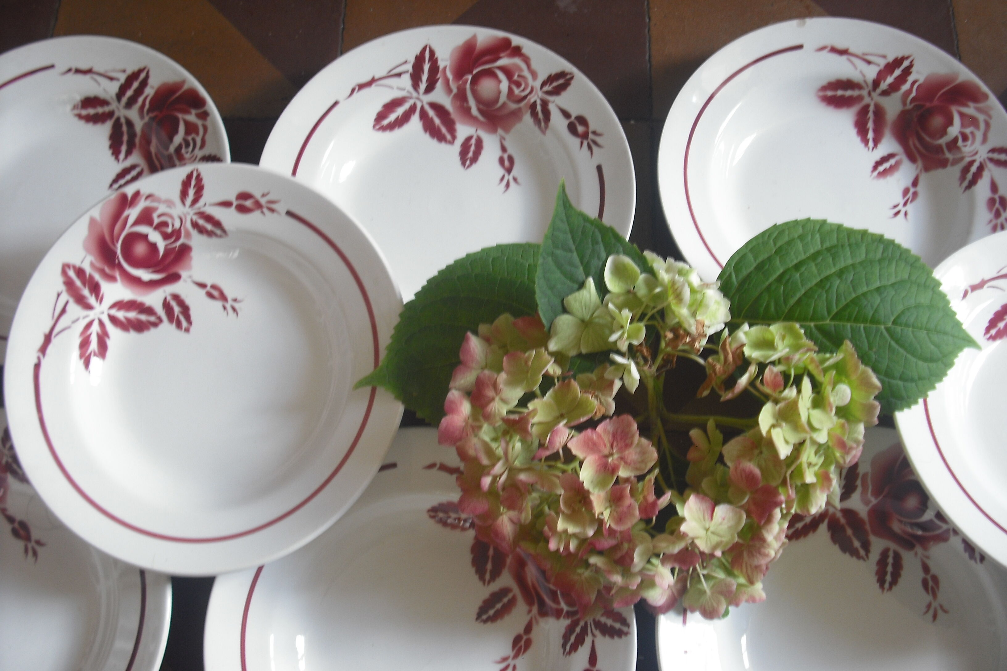 10 deep plates and 1 sink