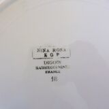 Vintage round dish of Digoin Sarreguemines model Nina Rosa