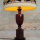 Table lamp base in turned solid wood (mahogany) - mid 20th century.