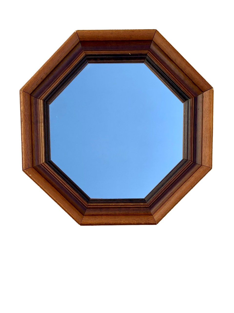Octagonal mirror in molded wood - French popular work of the twentieth century