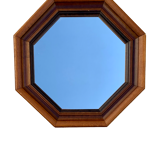Octagonal mirror in molded wood - French popular work of the twentieth century