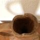 Vase à anse en bois, années 60