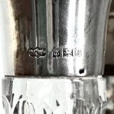 English carafe in crystal and silver