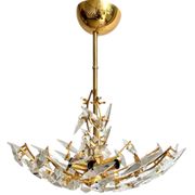 Rafael Tormo 6-light chandelier in gold metal and transparent tassels