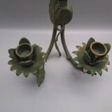 Vintage "sheaf of wheat" wall candle holder in painted brass