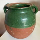 Green glazed earthenware jar vase 1950