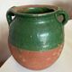 Vase jarre tere cuite vernissée vert 1950