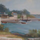 Vue sur l'île aux moines de Lucien Ferriot  huile sur toile