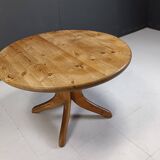 Rainer Daumiller pine wood round Dining Table, 1970s