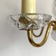 Pair of double glass and metal wall lights, 1960s