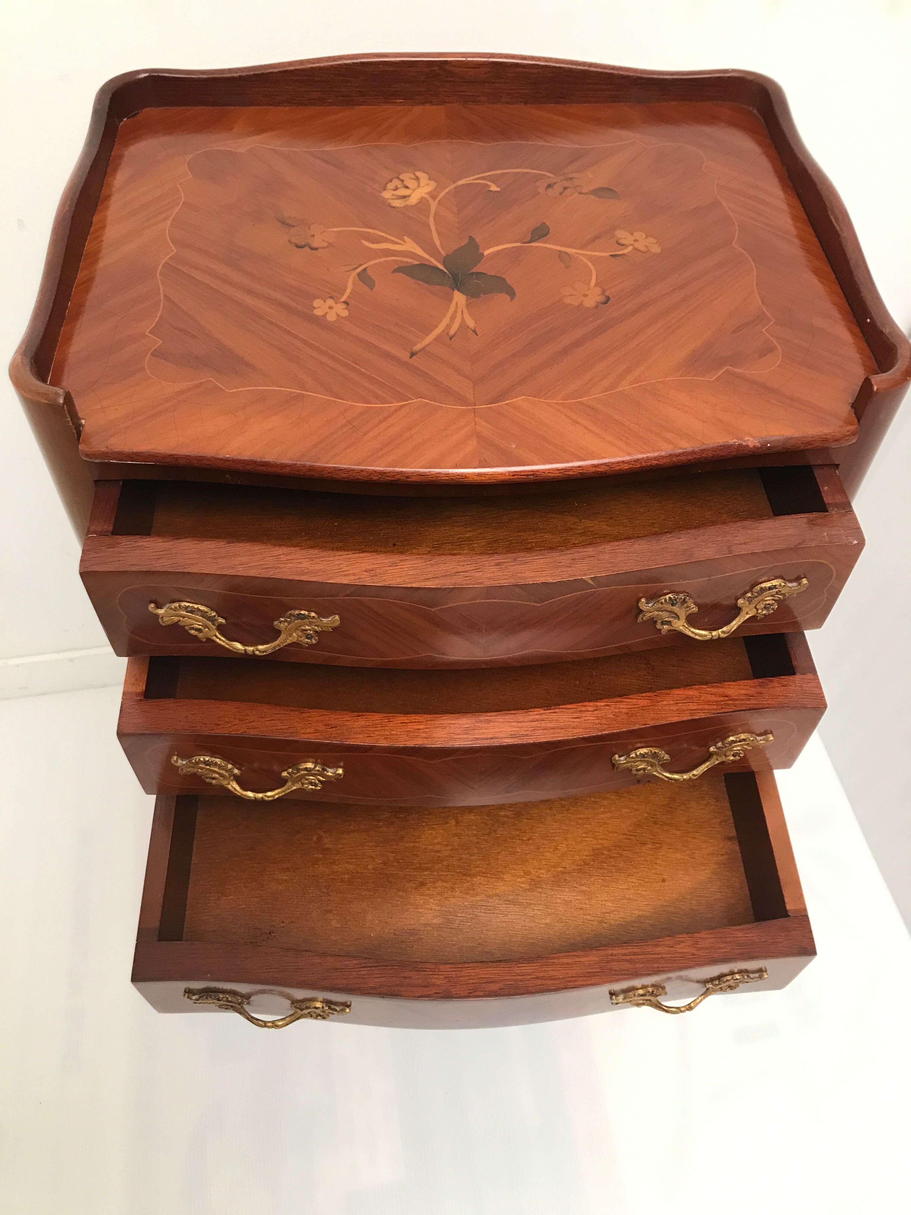vintage louis XV style rose wooden table