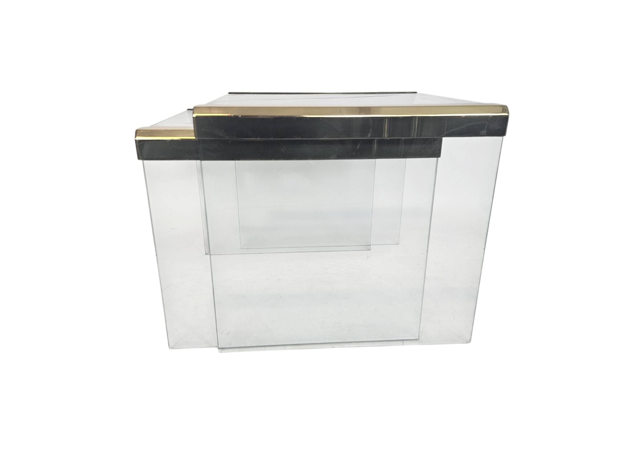 Pierangelo Gallotti & Radice - 'T35' - set of 2 side tables - glass - brass