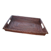 Large vintage woven rattan/tray – serving tray