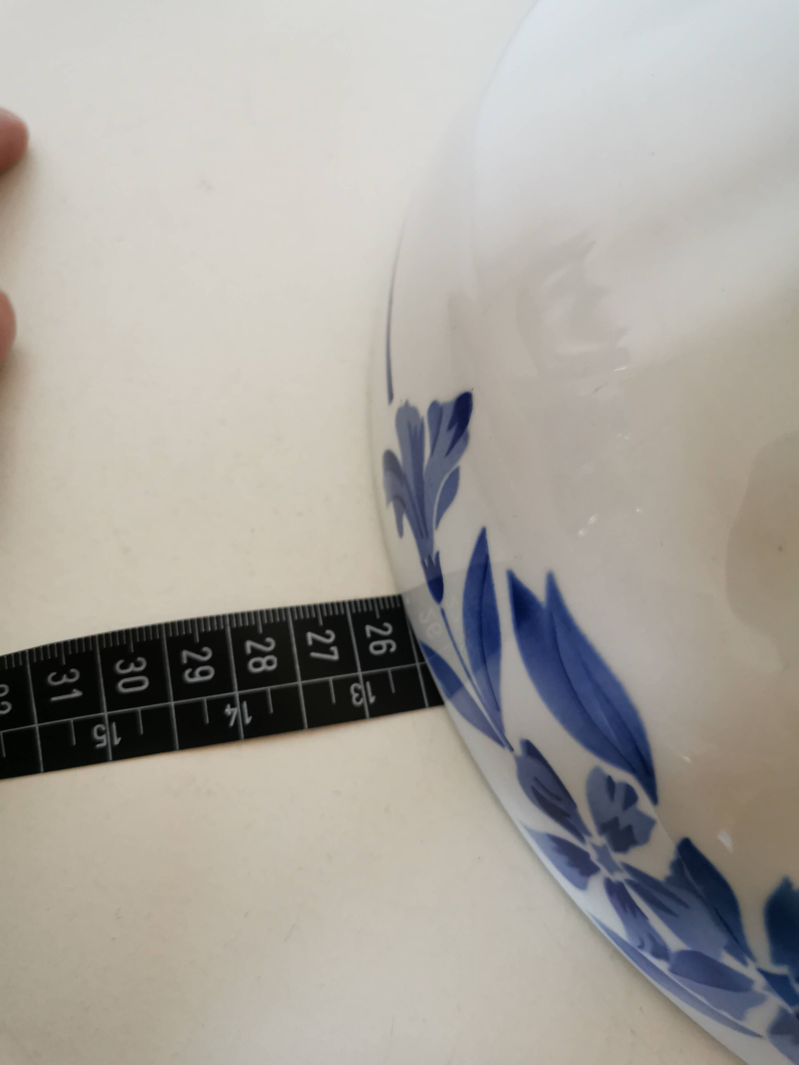 Salad bowl, porcelain bowl Creil et Montereau blue flower