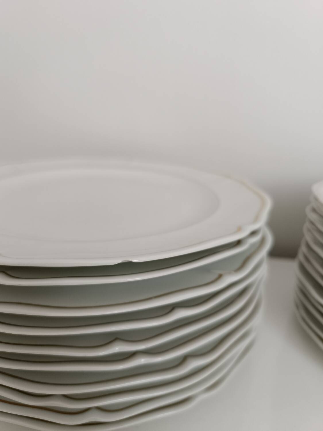 Set of Limoges porcelain flat and dessert plates