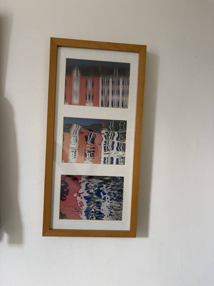 Contemporary photo triptych - Anne Lafont, "Cafés du Port, Île de Groix"