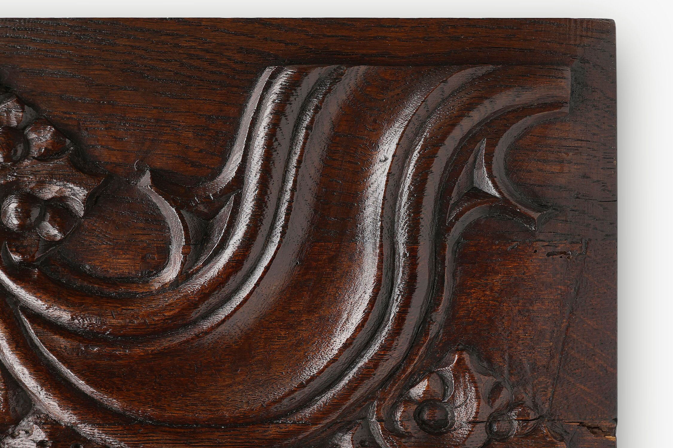 Gothic Oak Sculpted Panel, Belgium, 16th century