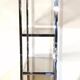 Designer shelf in chrome metal and smoked glass vintage 1970