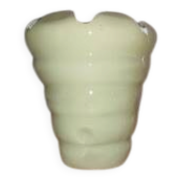 Vase coquillage vintage Salins – faïence craquelée française – années 70