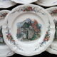 Set of 6 plates Digoin Sarreguemines Model Obernai Diameter 23 cm