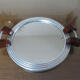 Plateau miroir en palissandre et aluminium Art Deco années 40 50