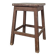 Brown painted wooden workshop stool with a patinated top.
