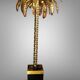 "jansen" style lamp in the shape of a palm tree in golden metal, 181 cm tall