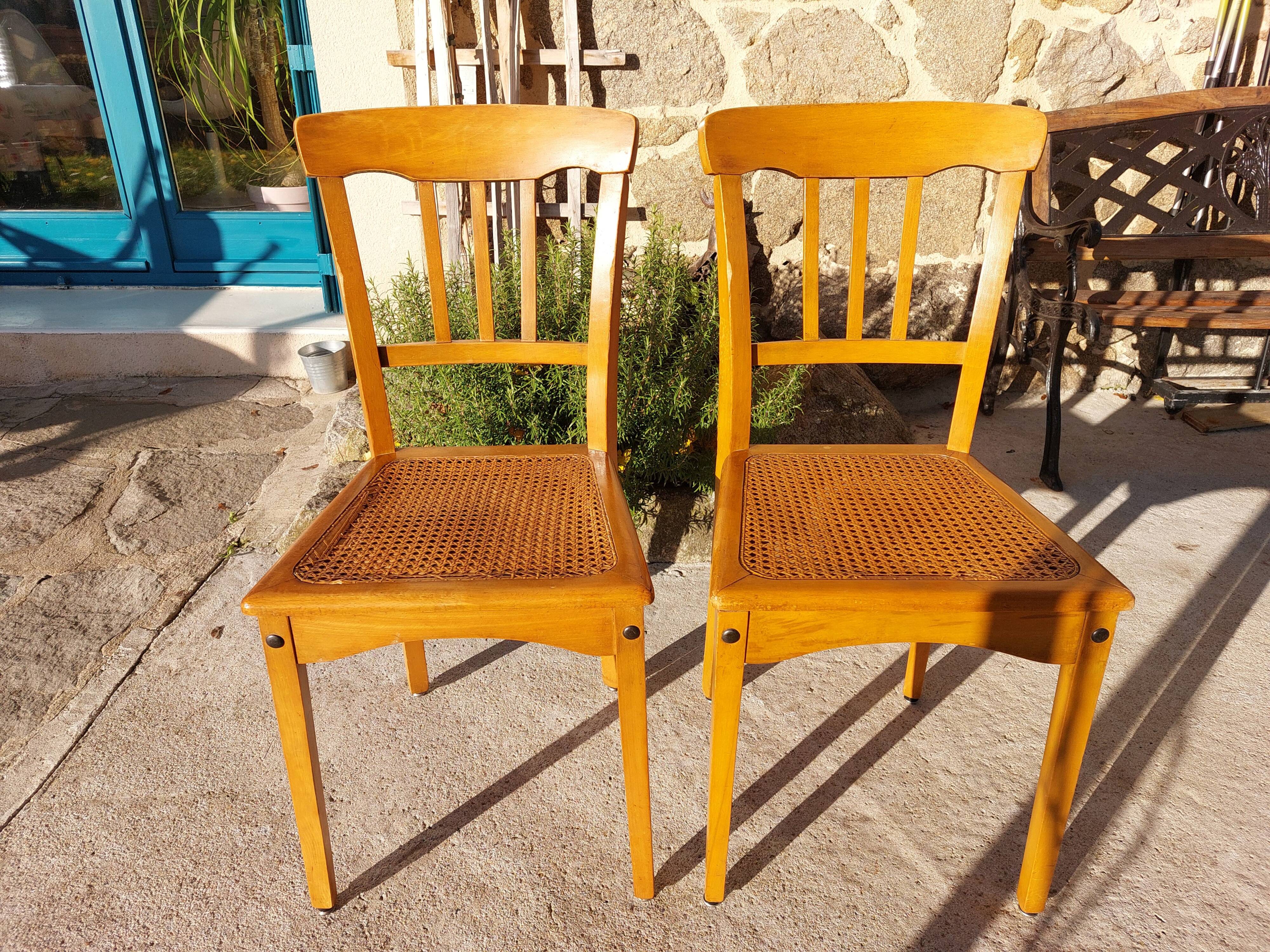 Stella chair pair, caned