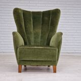 1960s, danish design, velour relax chair with footstool, original condition.