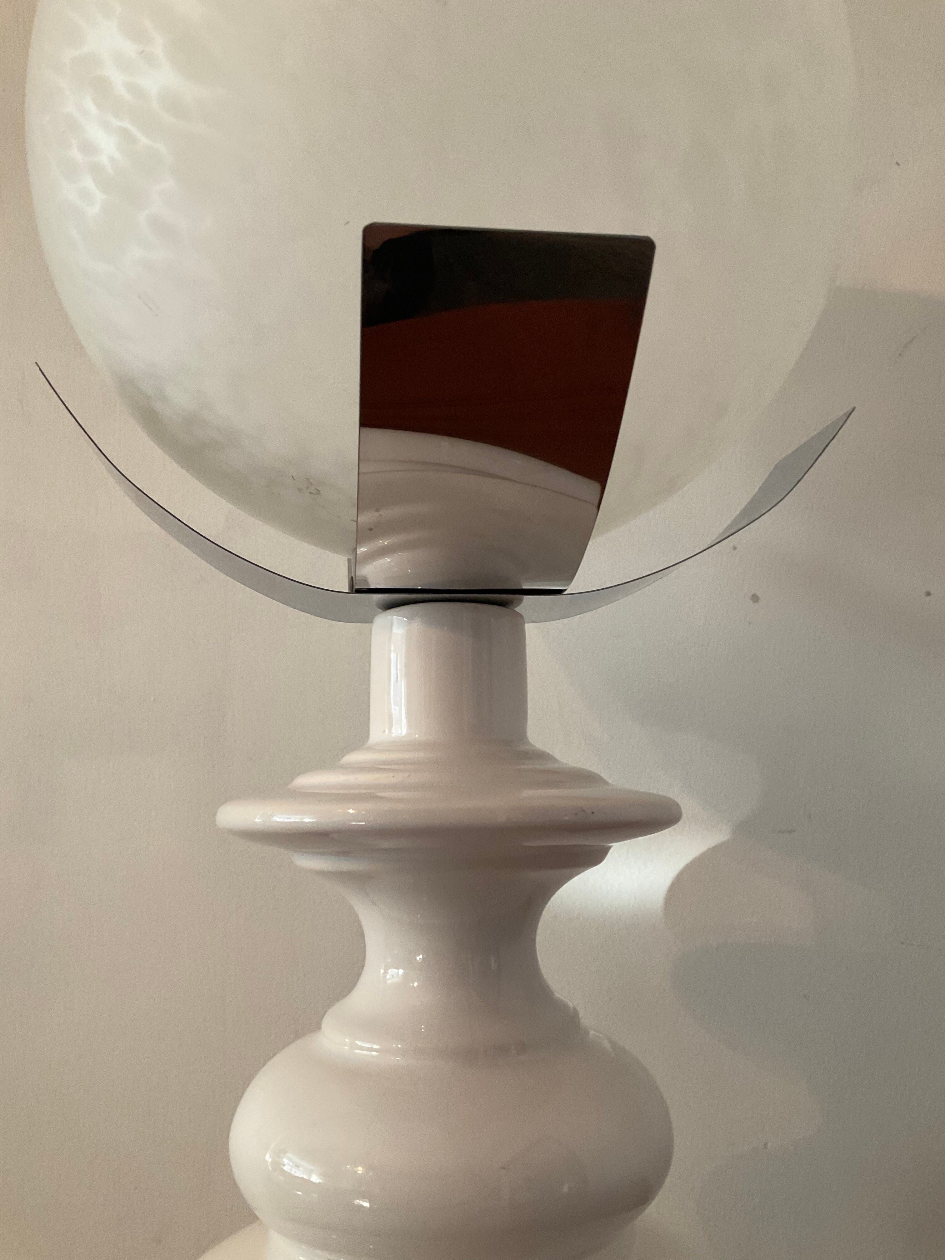 Vintage lamp globe vichy and ceramic 70s