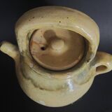 Cruche chevrette terre cuite vernissée à couverte jaune début XXème