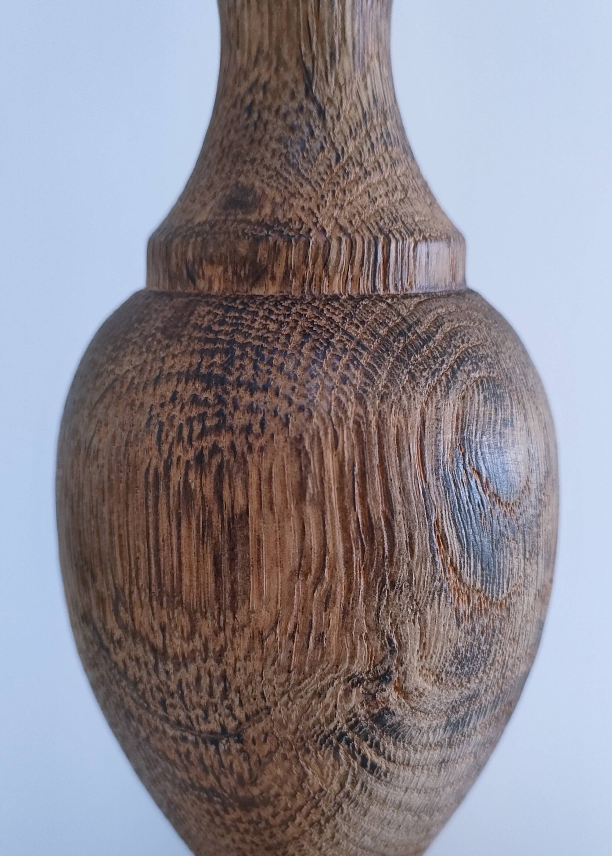 XL turned solid wood lamp base H.45.5 cm