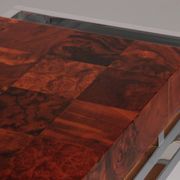 Table console en chrome et bois d'Aldo Tura, années 1970