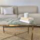Table basse en laiton et marbre vert