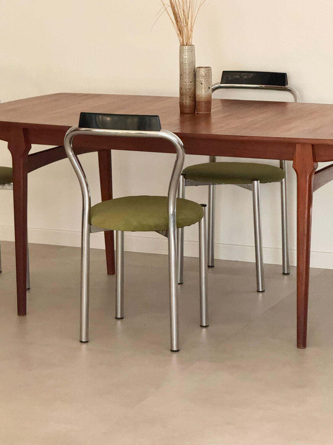 Vintage teak Scandinavian extendable dining table