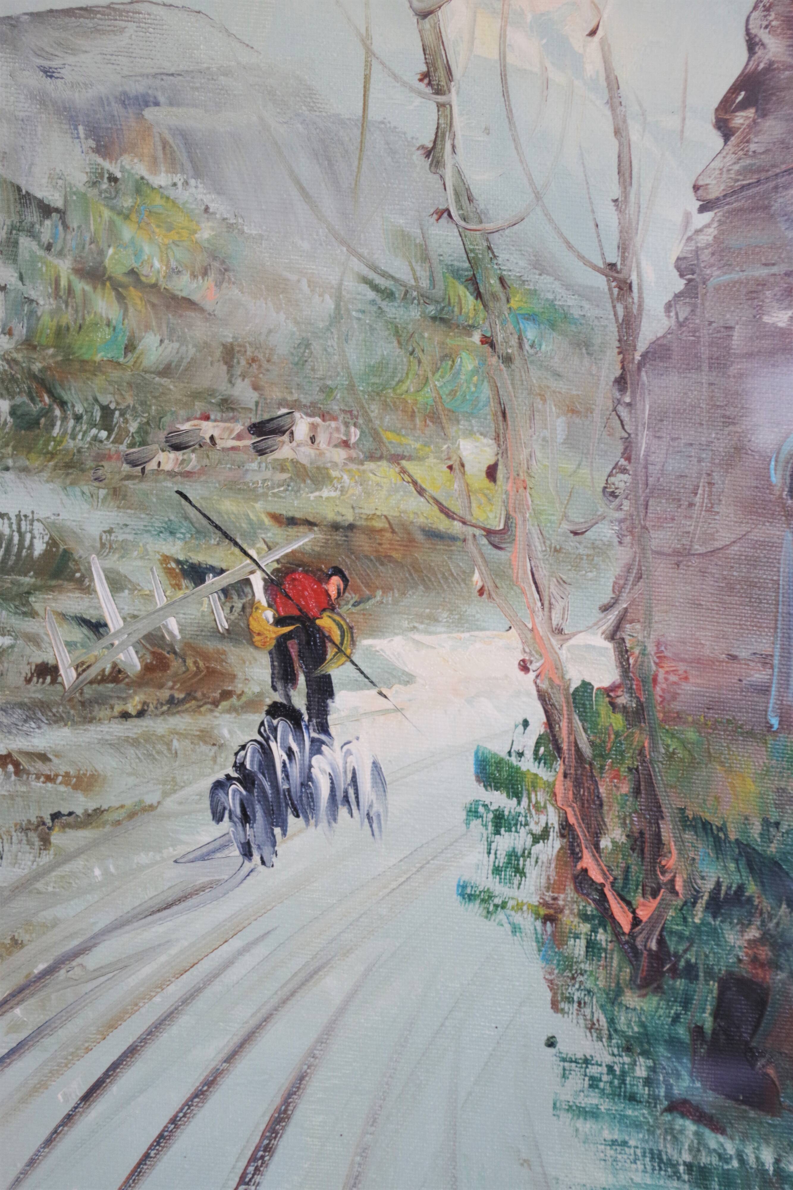 Paintings, oil on canvas, Moretti, 1970, set of 3