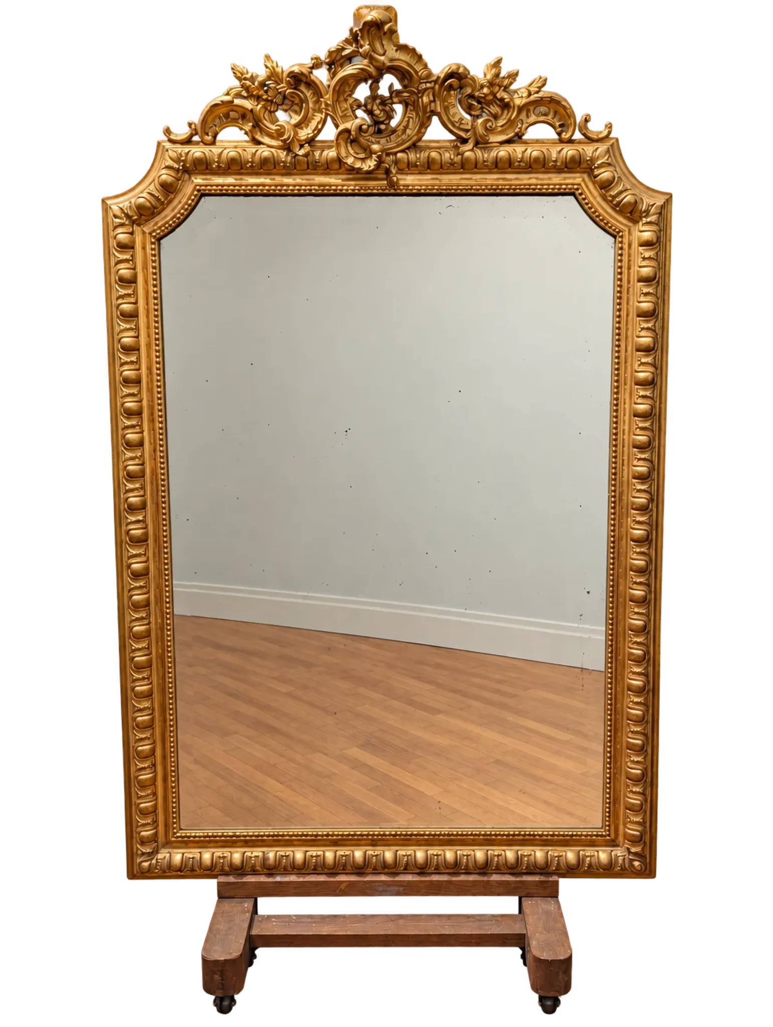 Large antique gilded mirror in Louis XV style