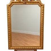Large antique gilded mirror in Louis XV style