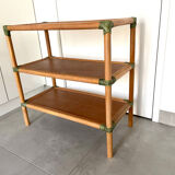 Low bamboo and rattan shelf from the 80s