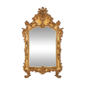 Timeless decorative rococo style gilted mirror in resin, Belgium 1950s