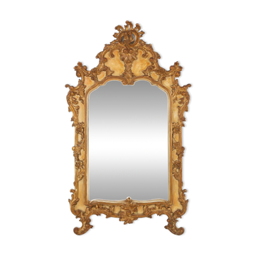 Timeless decorative rococo style gilted mirror in resin, Belgium 1950s