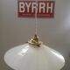 Suspension abat jour ancienne opaline blanche lisse esprit baladeuse Art déco 1930 TBE ø 25 cm