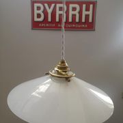 Suspension lampshade old opaline white smooth spirit walkman Art Deco 1930 TBE ø 25 cm