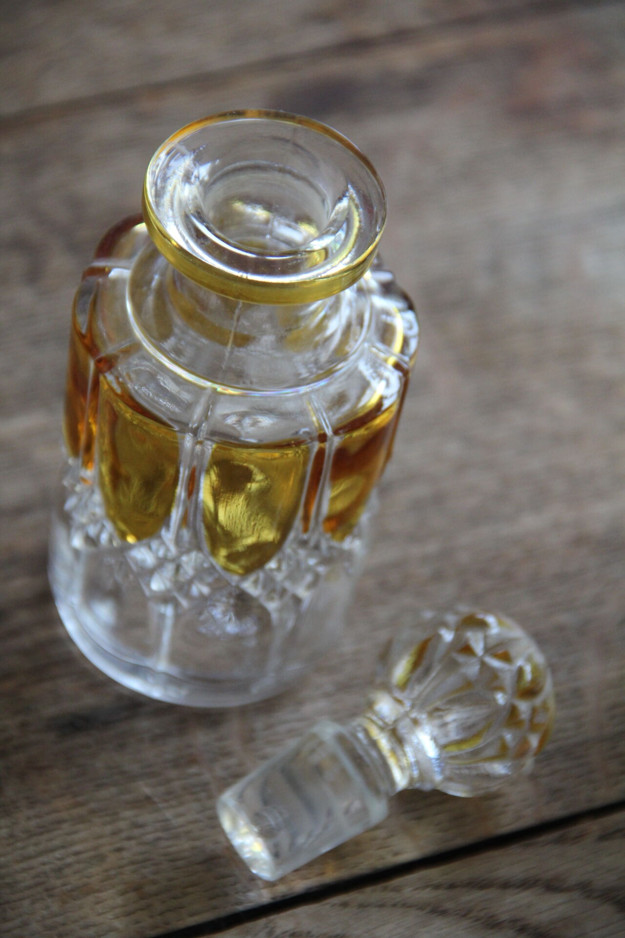 Set of crystal art deco toilet bottles