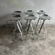 Industrial aluminium bar stools – set of 6