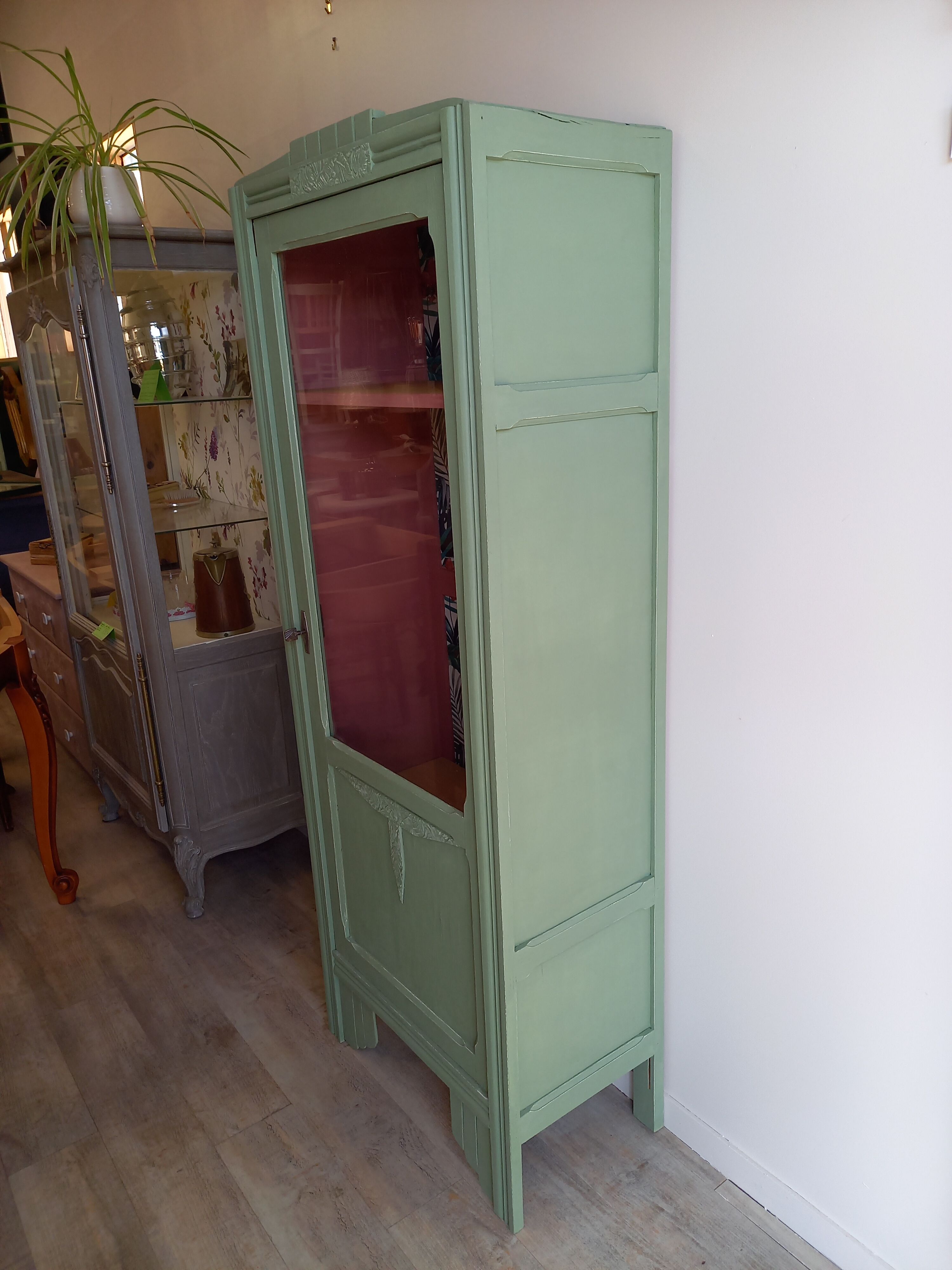 Patinated Art Deco style showcase