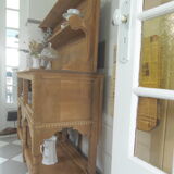 Furniture of trade, vintage service the bottom in oak the top in walnut.